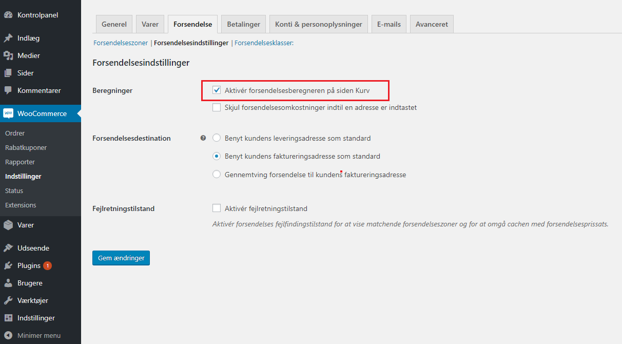WooCommerce – Sådan fjerner du forsendelsesberegneren i kurven 1 remove estimated shipping 1